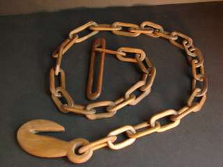 Folk Art Carved Loop Whimsey Wooden Chain Carving  