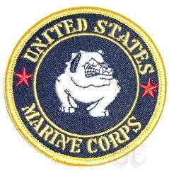 USMC United States Marine Corps Patch Bulldog Stencil Full Color 