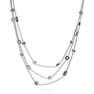  Three Strand Layered CZ Sway Necklace Eves Addiction 