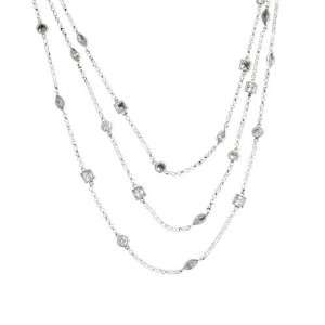   Silver Cubic Zirconia Three Strand Necklace Puresplash Jewelry