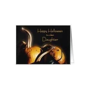 Happy Halloween Daughter, Orange pumpkins in basket with shadows and 