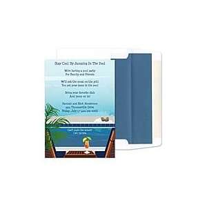  Pool Serenity Invitation Beach and Pool Party Invitations 