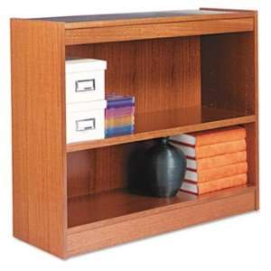 com Square Corner Wood Veneer Bookcase, 2 Shelf, 35 3/8w x 11 3/4d x 