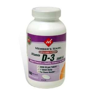  Members Mark   Vitamin D 3 2000 IU, High Potency, 500 