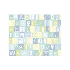  Wallpaper 4Walls Alphabets Now I Know My ABC s Blue Green 