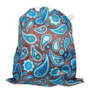  Bumkins Waterproof Laundry Bag, Medium, Blue Paisley Baby