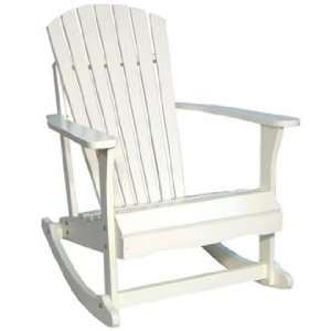  Adirondack White Finish Solid Wood Porch Rocker Chair 