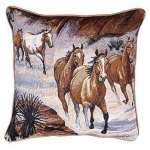 Coming Through the Canyon Wild Horses Accent Throw Pillow 17 x 17 