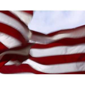  Close up of an American Flag Waving in the Wind Stretched 