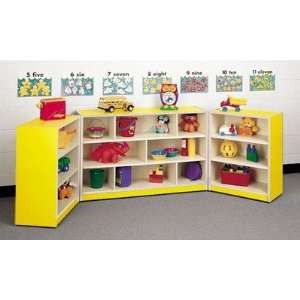   Mobile Tri Folding Cubby Storage Shelves Color/Trim Light Oak/Almond